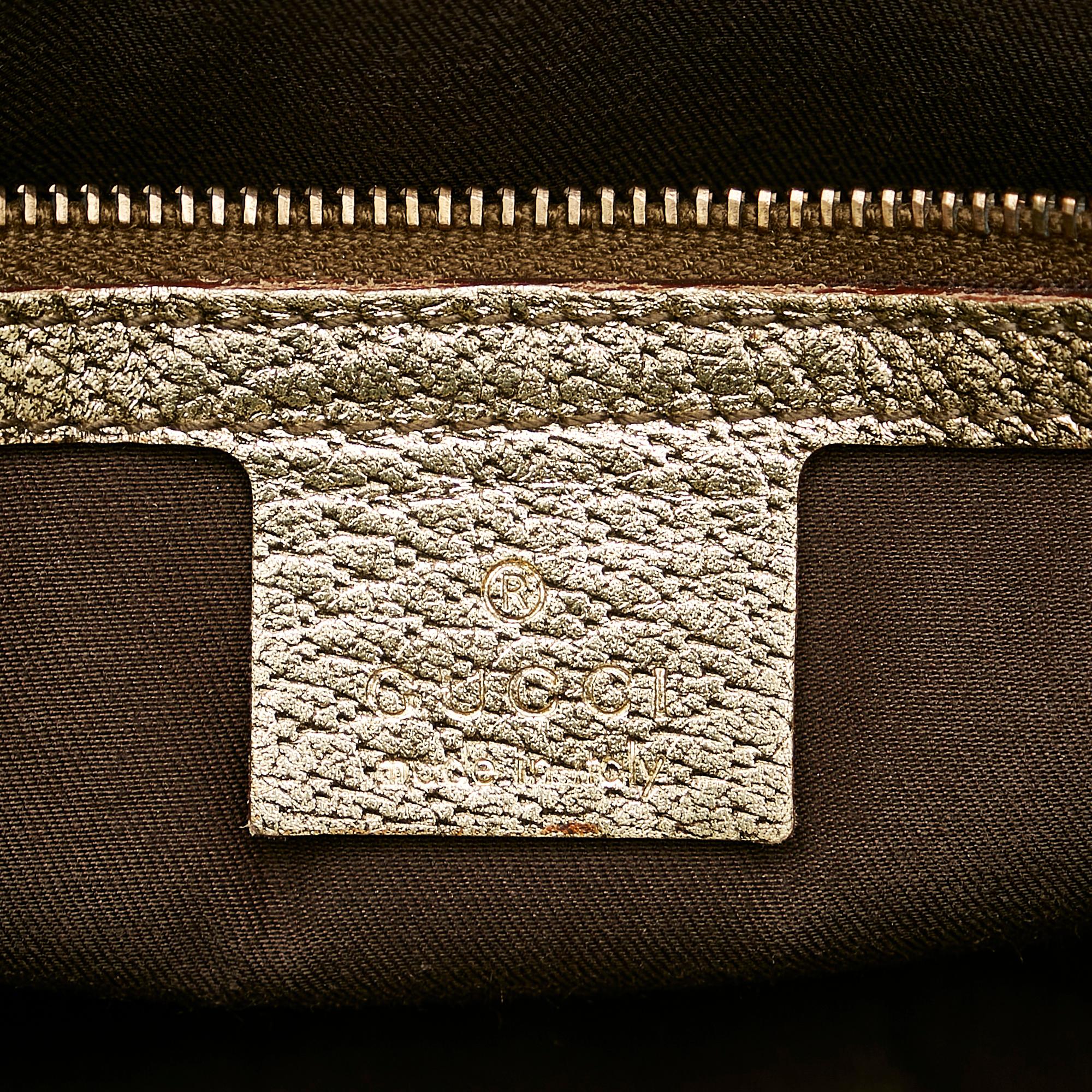 Gucci Metal Bamboo Gucci Canvas Handbag (SHG-25640)
