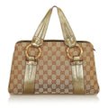 Gucci Metal Bamboo Gucci Canvas Handbag (SHG-25640)