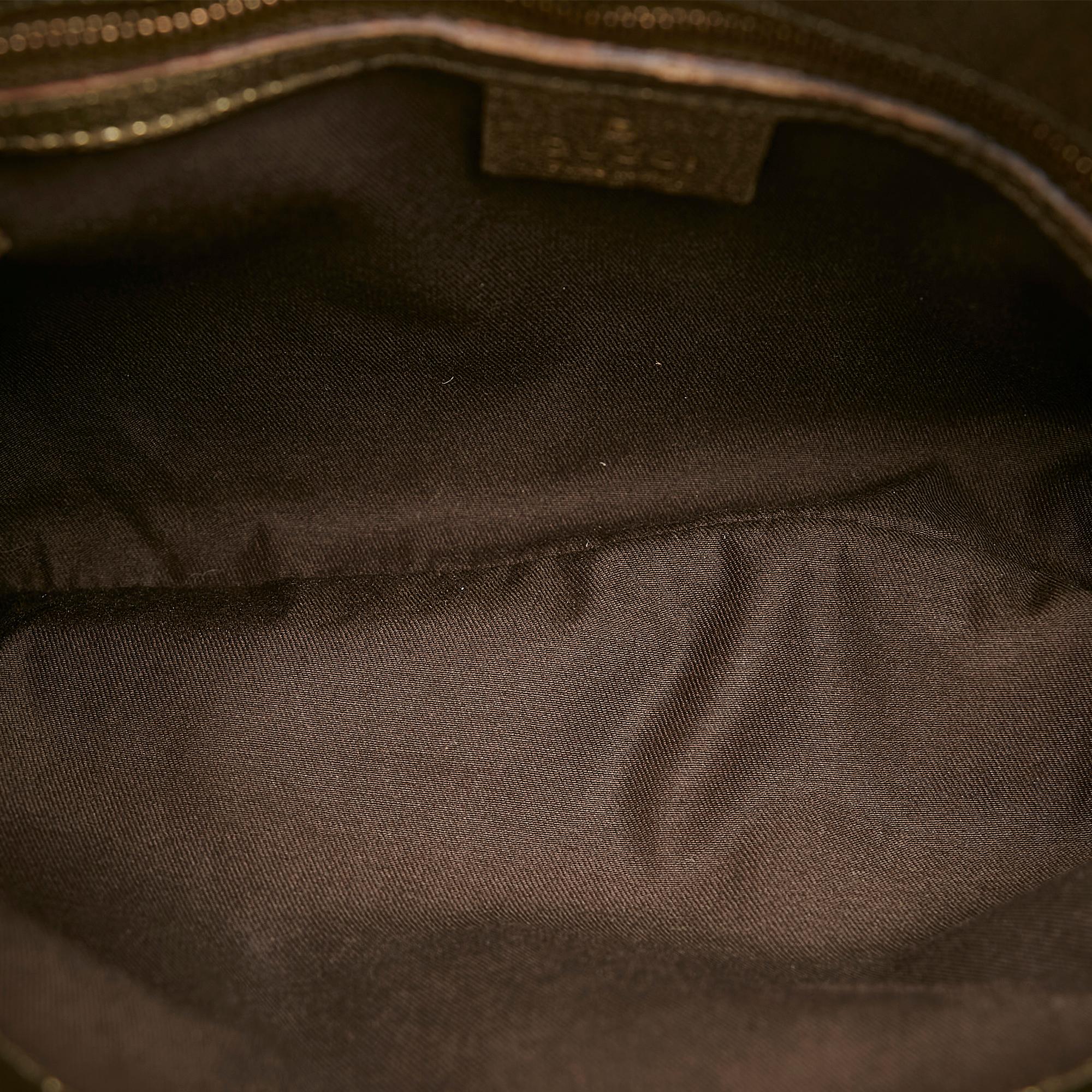 Gucci Metal Bamboo Gucci Canvas Handbag (SHG-25640)