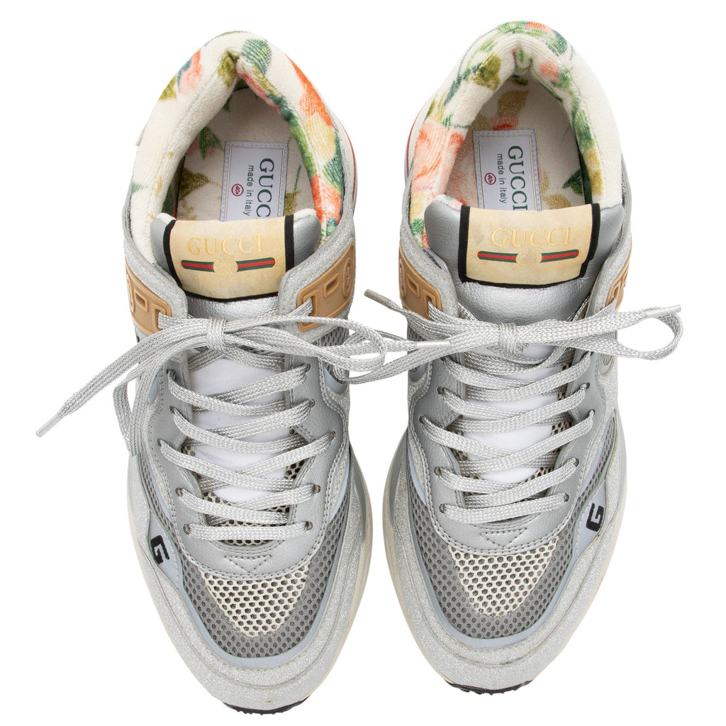 Gucci Metallic Calfskin Ultrapace Sneakers - Size 10.5 / 40.5