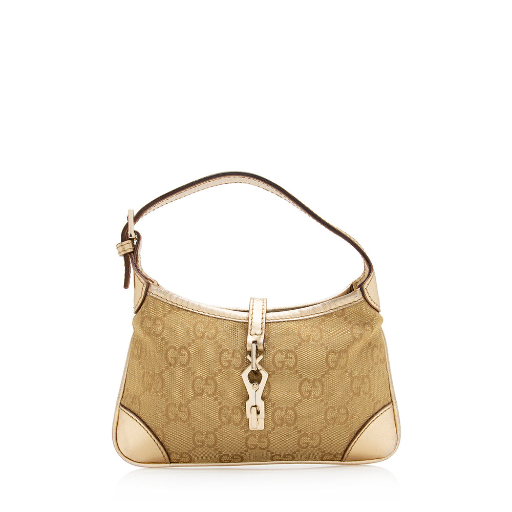 Gucci Metallic Gucci Canvas Jackie Mini Shoulder Bag (SHF-20747)