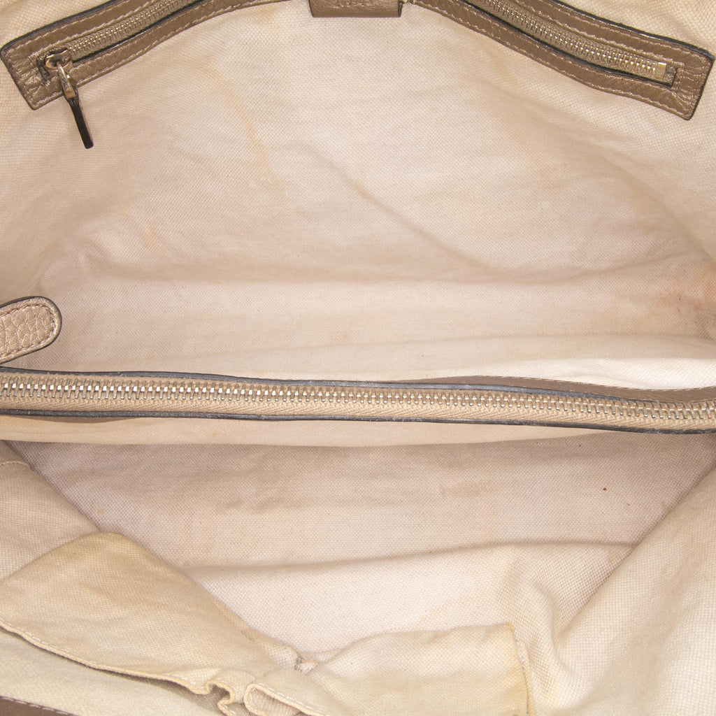 Gucci Metallic Grained Leather Bella Tote