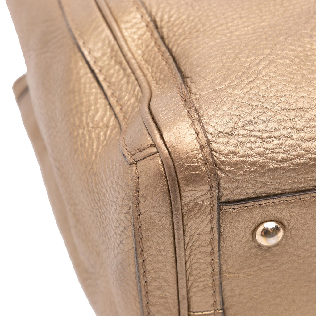 Gucci Metallic Grained Leather Bella Tote