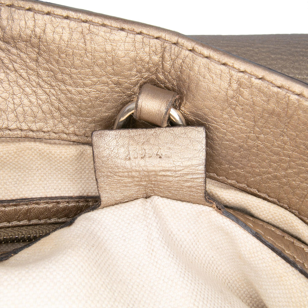 Gucci Metallic Grained Leather Bella Tote