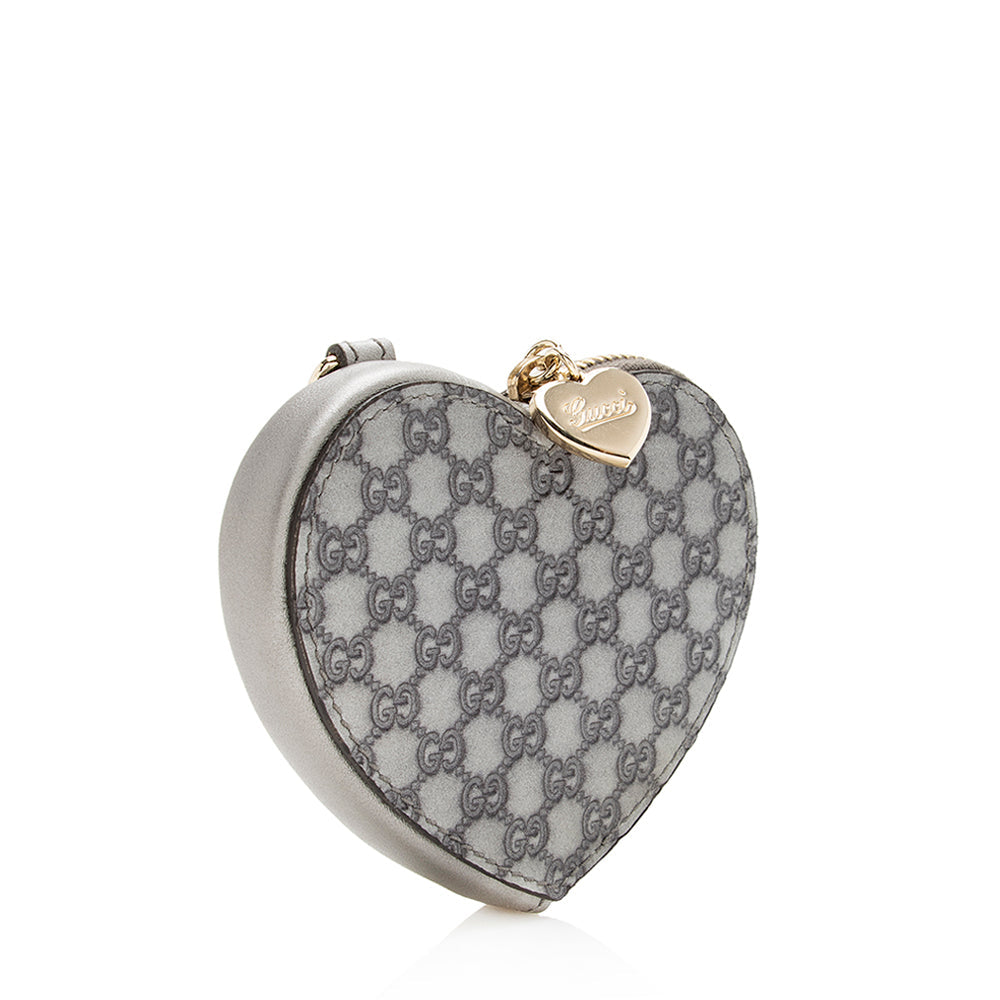 Gucci Metallic Guccissima Heart Coin Pouch (SHF-19887)