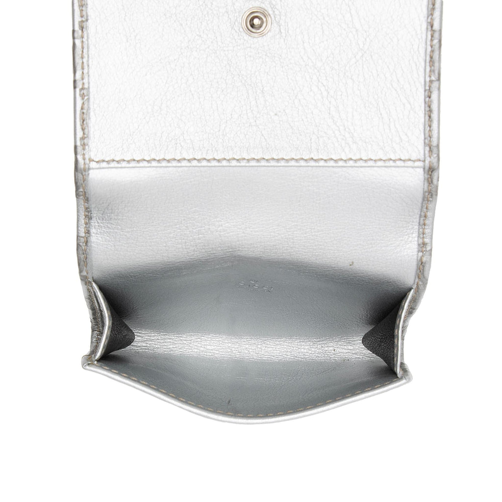 Gucci Metallic Guccissima Leather Card Case (SHF-euO3ug)