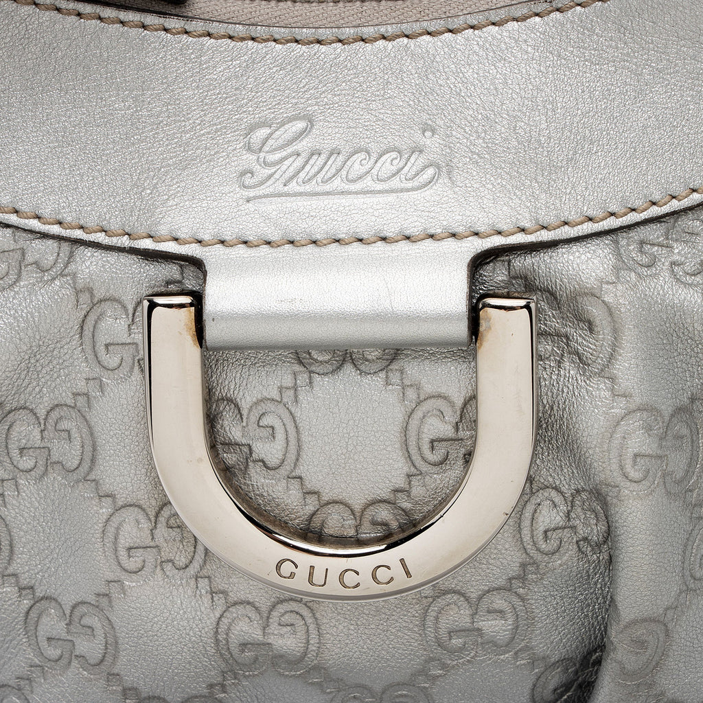 Gucci Metallic Guccissima Leather D Ring Small Hobo (SHF-KWHGdg)