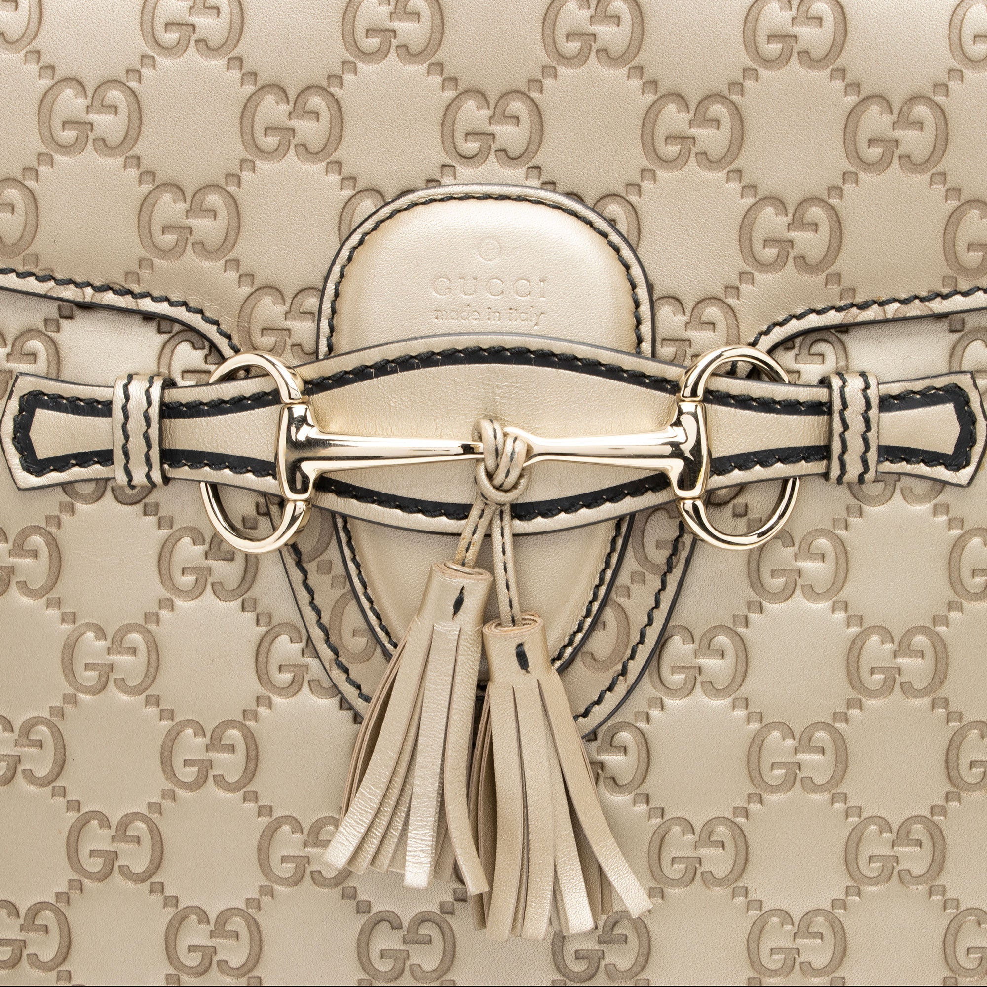 Gucci Metallic Guccissima Leather Emily Large Shoulder Bag (SHF-tKZxyz)