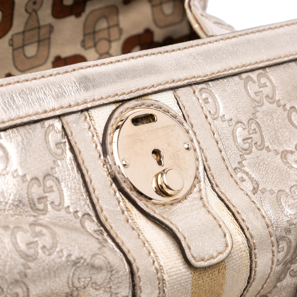 Gucci Metallic Guccissima Web Treasure Handbag