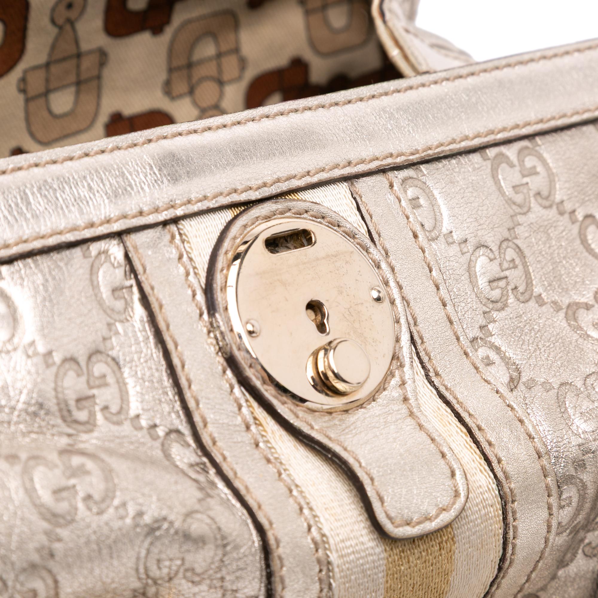 Gucci Metallic Guccissima Web Treasure Handbag