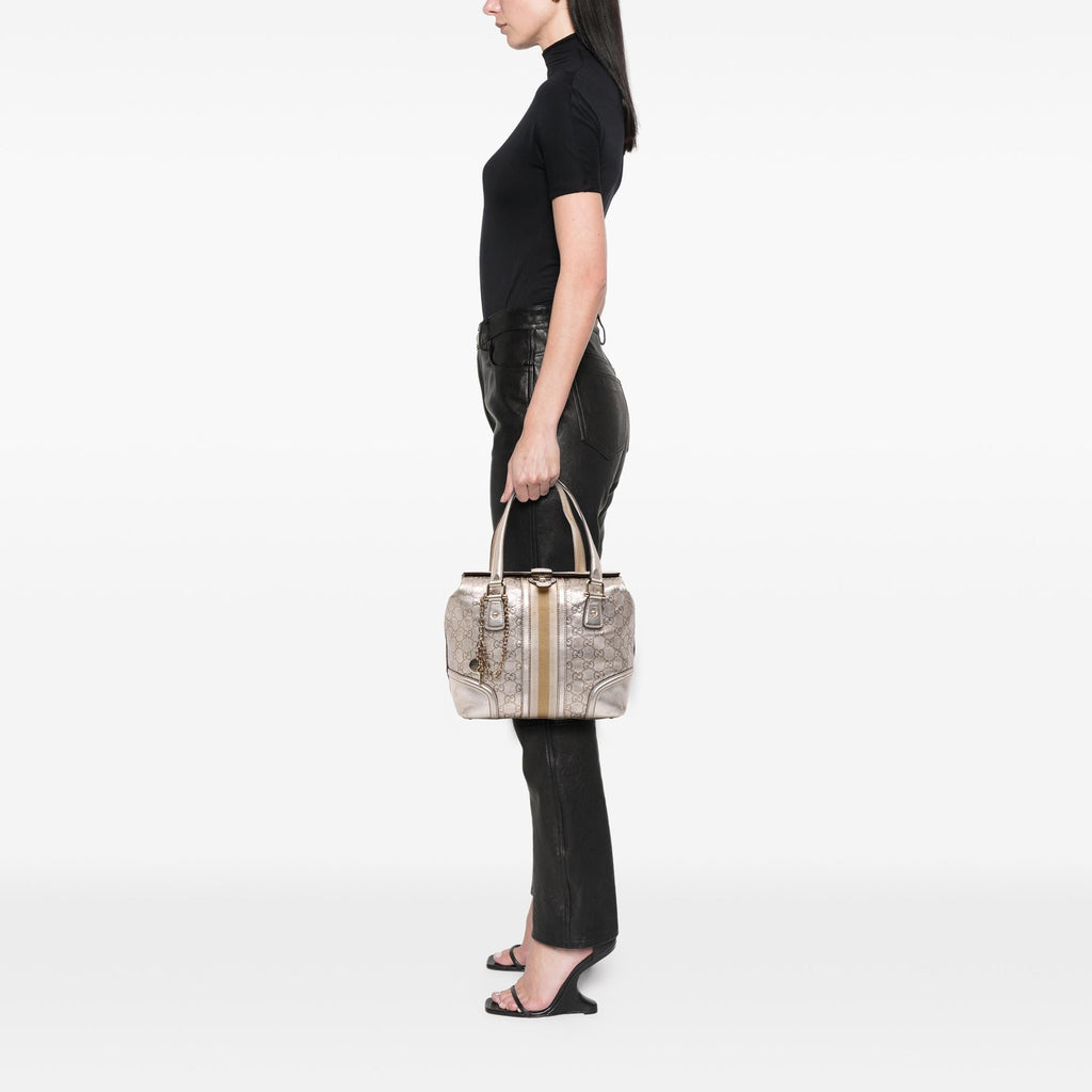 Gucci Metallic Guccissima Web Treasure Handbag