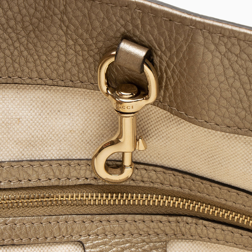 Gucci Metallic Leather Bella Medium Tote