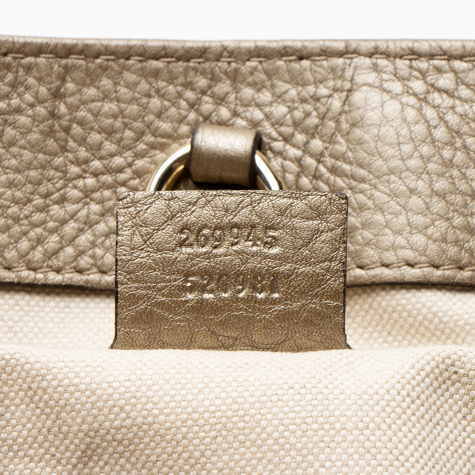 Gucci Metallic Leather Bella Medium Tote