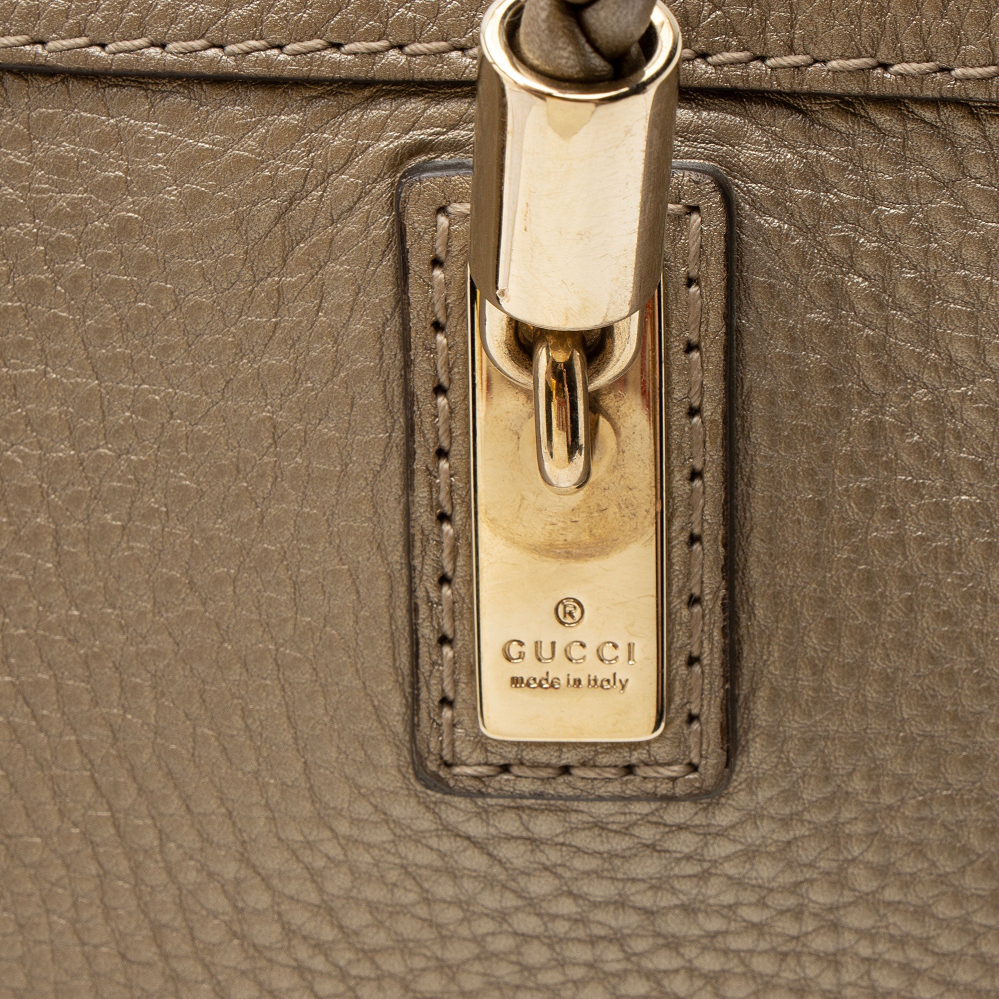 Gucci Metallic Leather Bella Medium Tote