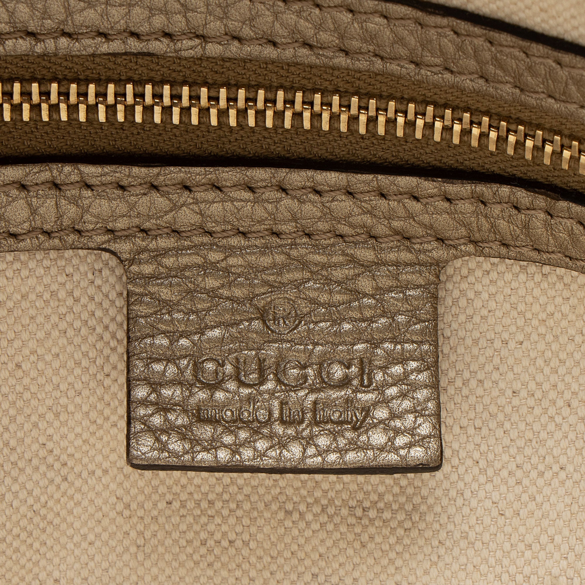 Gucci Metallic Leather Bella Medium Tote
