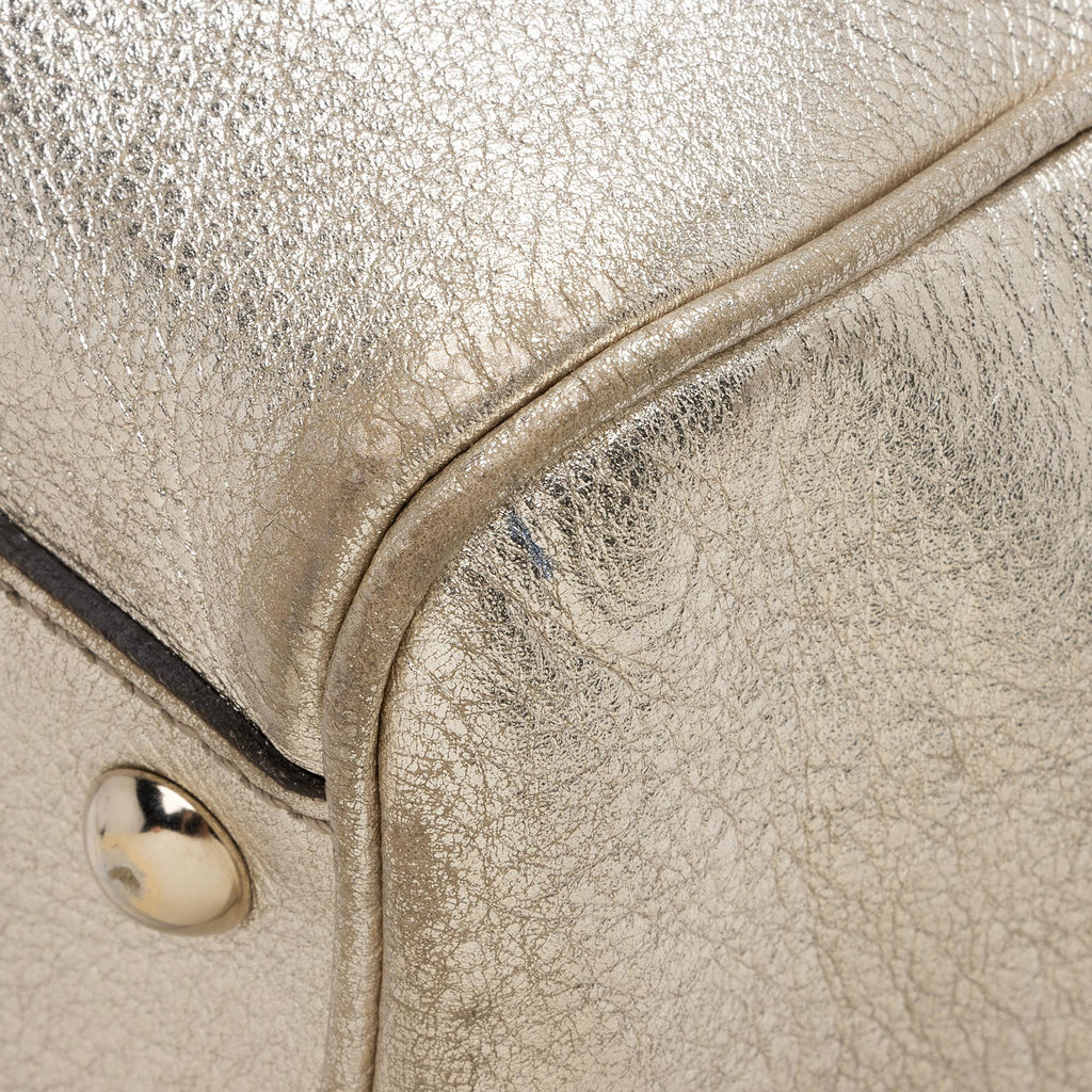 Gucci Metallic Leather Britt Medium Boston Bag (SHF-23530)