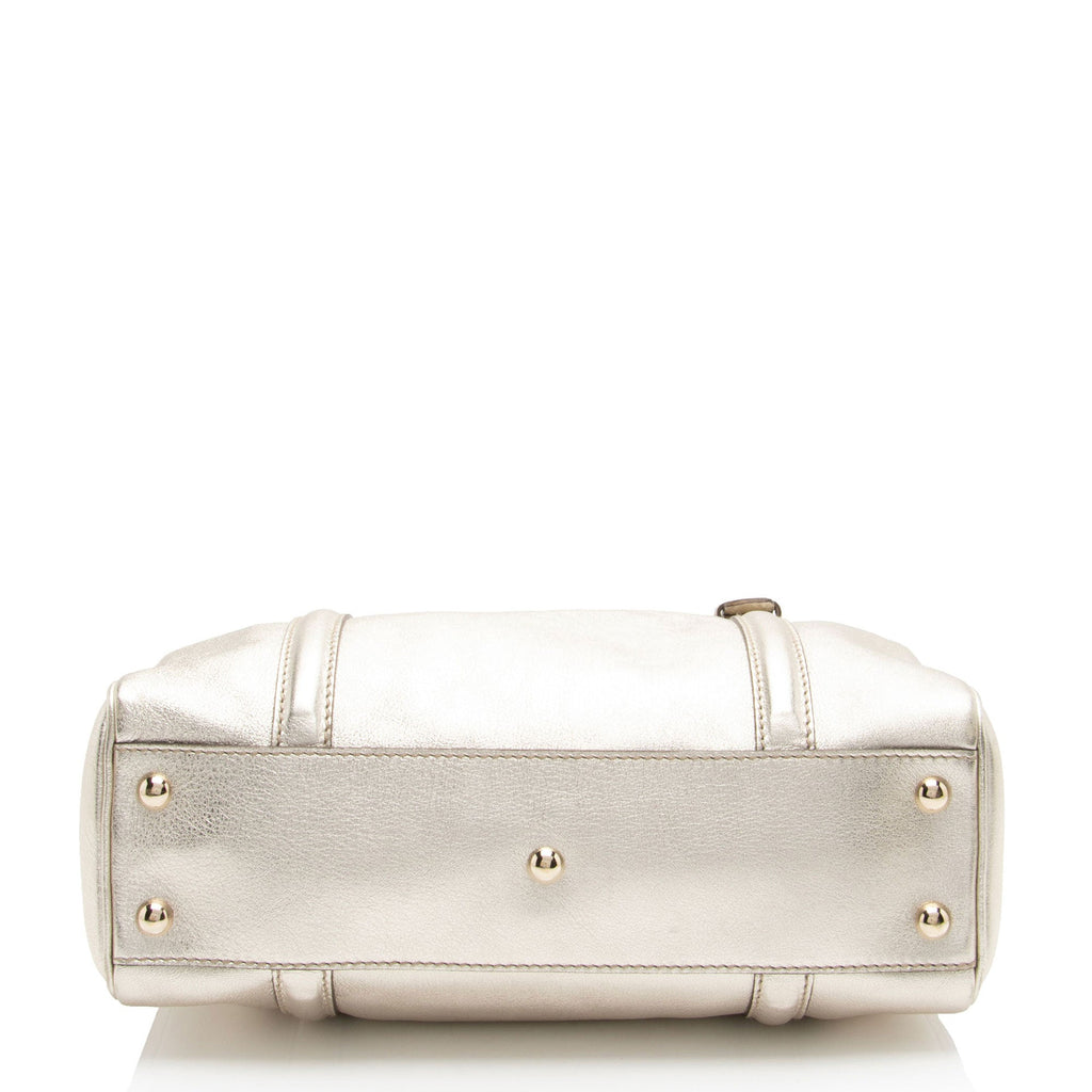 Gucci Metallic Leather Britt Small Boston Bag (SHF-YWrQAR)