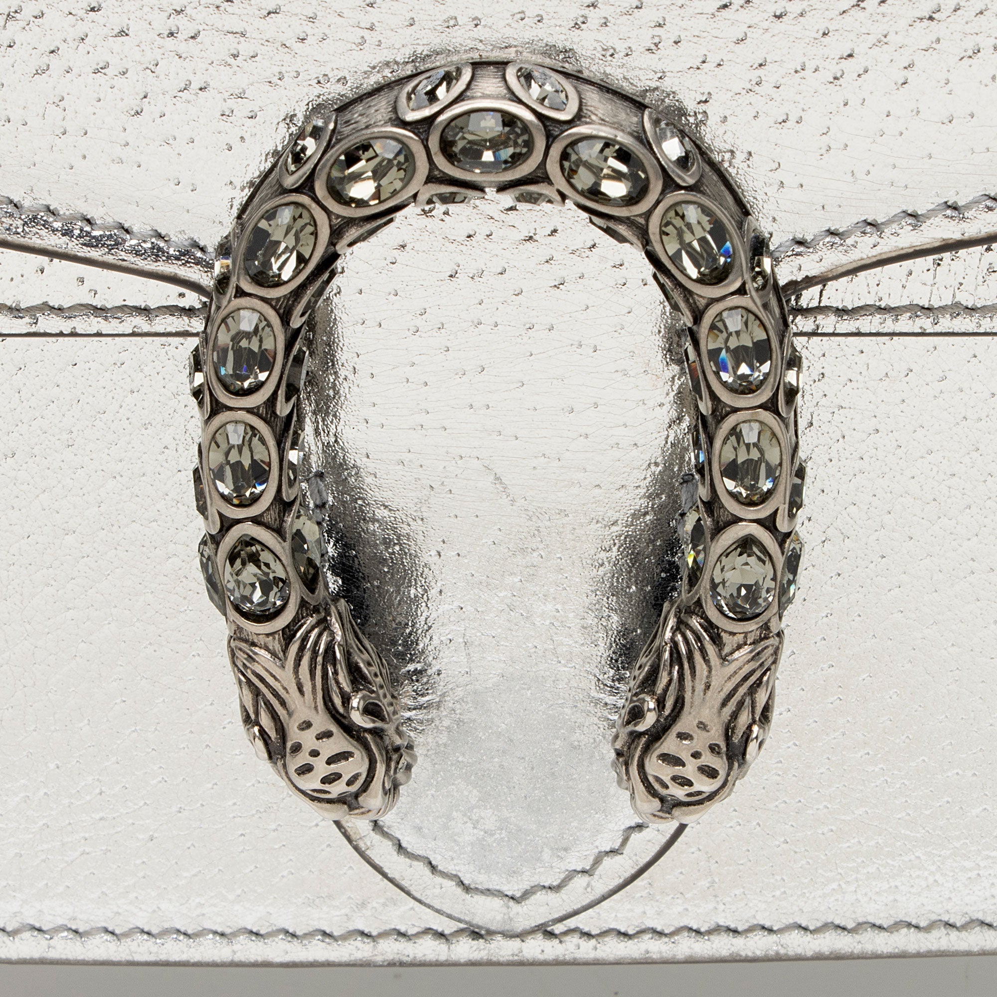 Gucci Metallic Leather Crystal Dionysus Mini Shoulder Bag