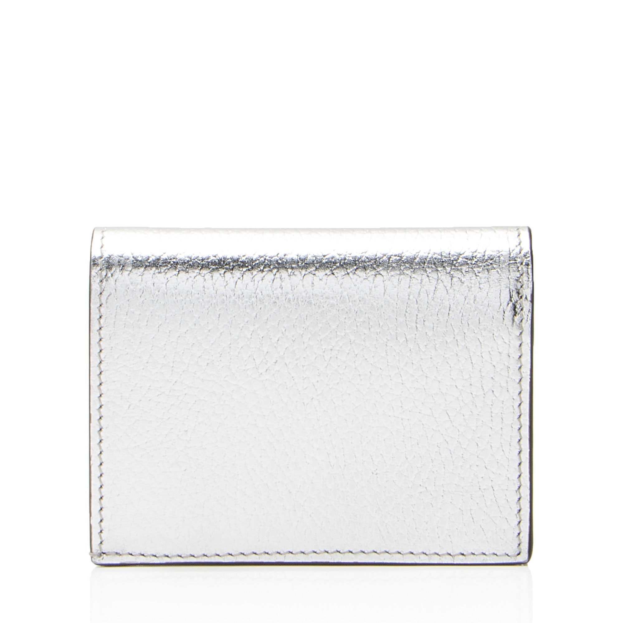 Gucci Metallic Leather GG Marmont Card Case