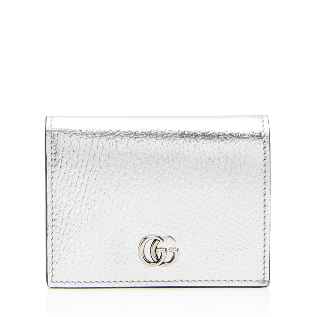 Gucci Metallic Leather GG Marmont Card Case