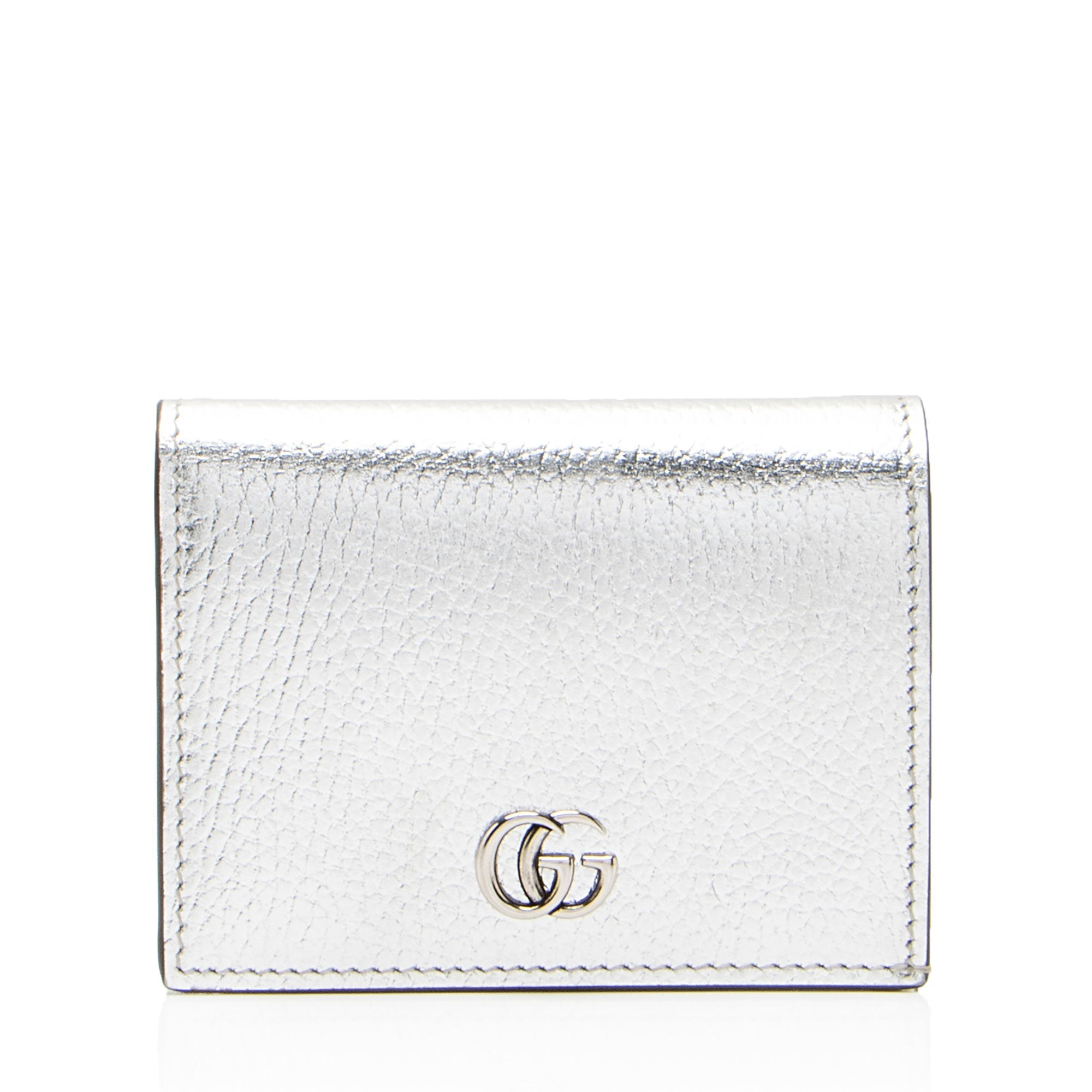 Gucci Metallic Leather GG Marmont Card Case
