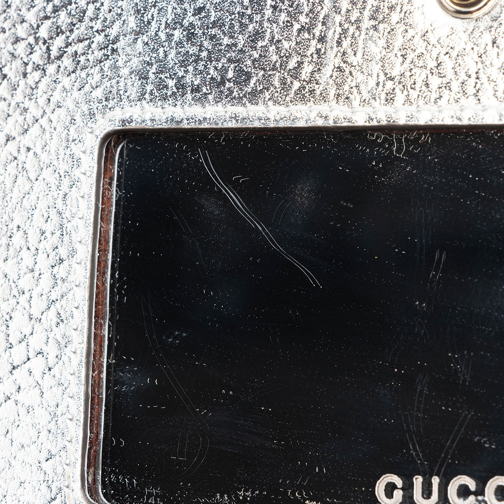 Gucci Metallic Leather GG Marmont Wallet on Chain (SHF-3rKwDE)
