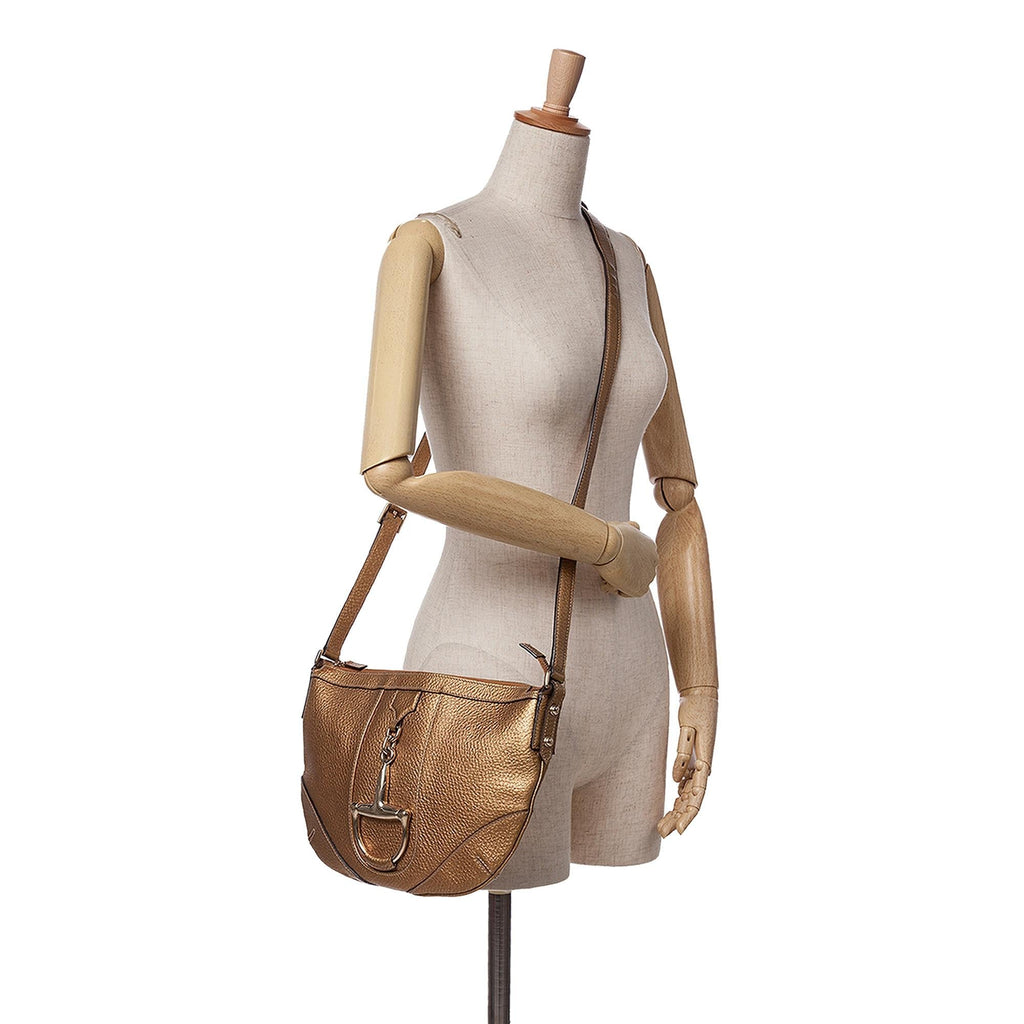 Gucci Metallic Leather Horsebit Crossbody