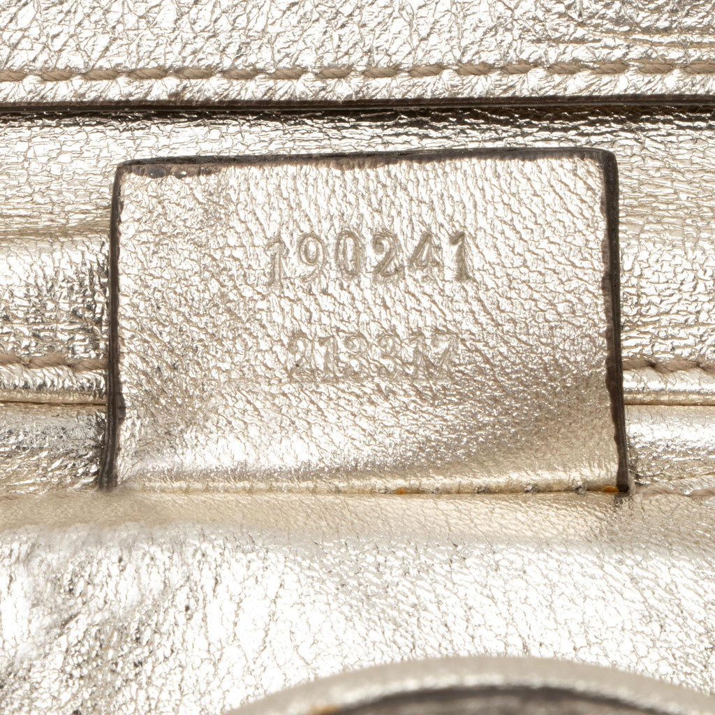 Gucci Metallic Leather Papillon Hysteria Clutch (SHF-23493)