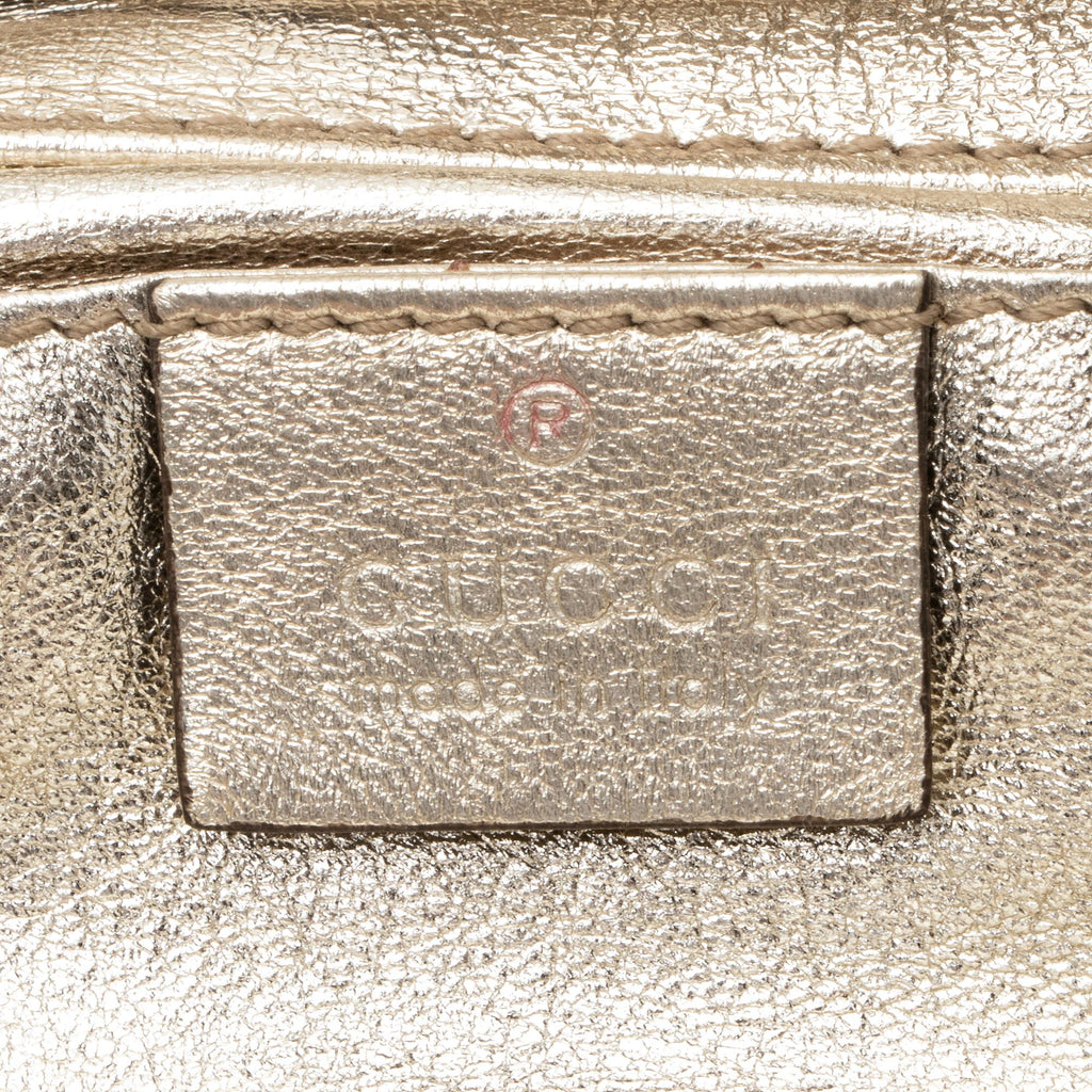 Gucci Metallic Leather Papillon Hysteria Clutch (SHF-23493)
