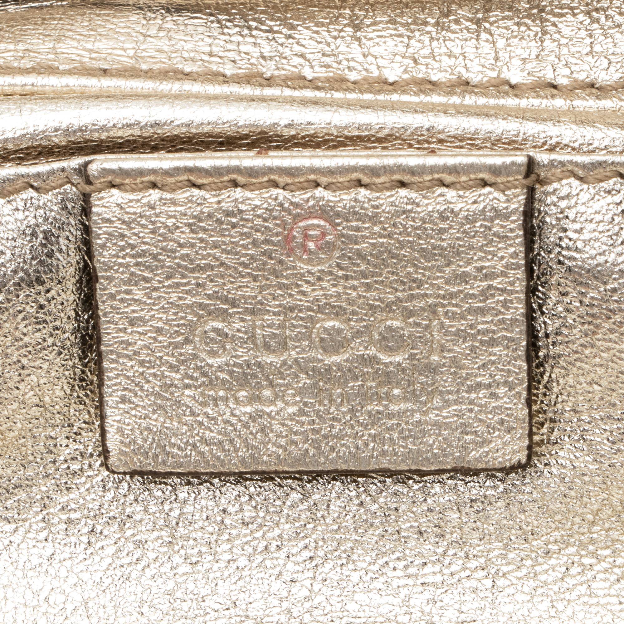 Gucci Metallic Leather Papillon Hysteria Clutch (SHF-23493)