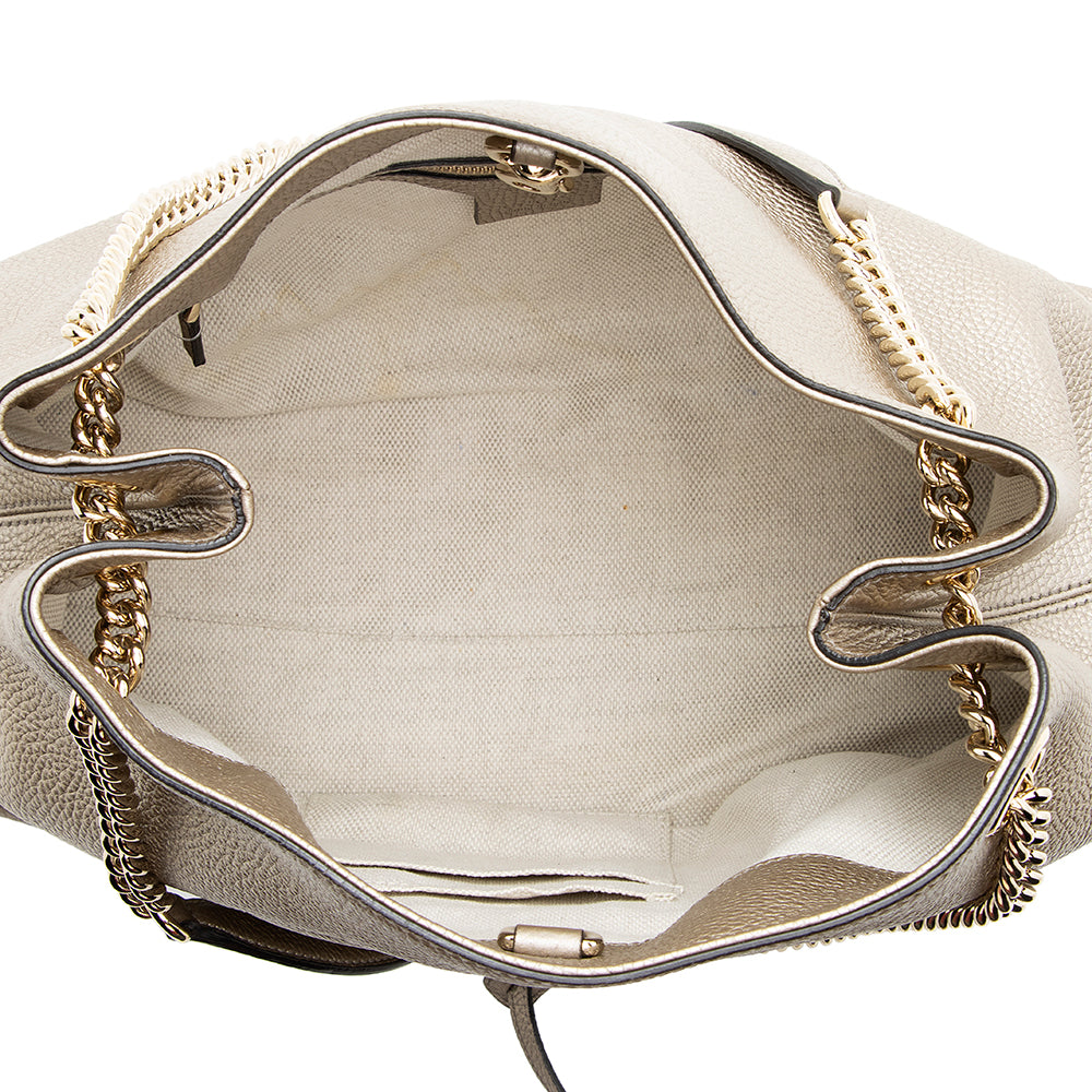 Gucci Metallic Leather Soho Medium Shoulder Bag (SHF-19349)