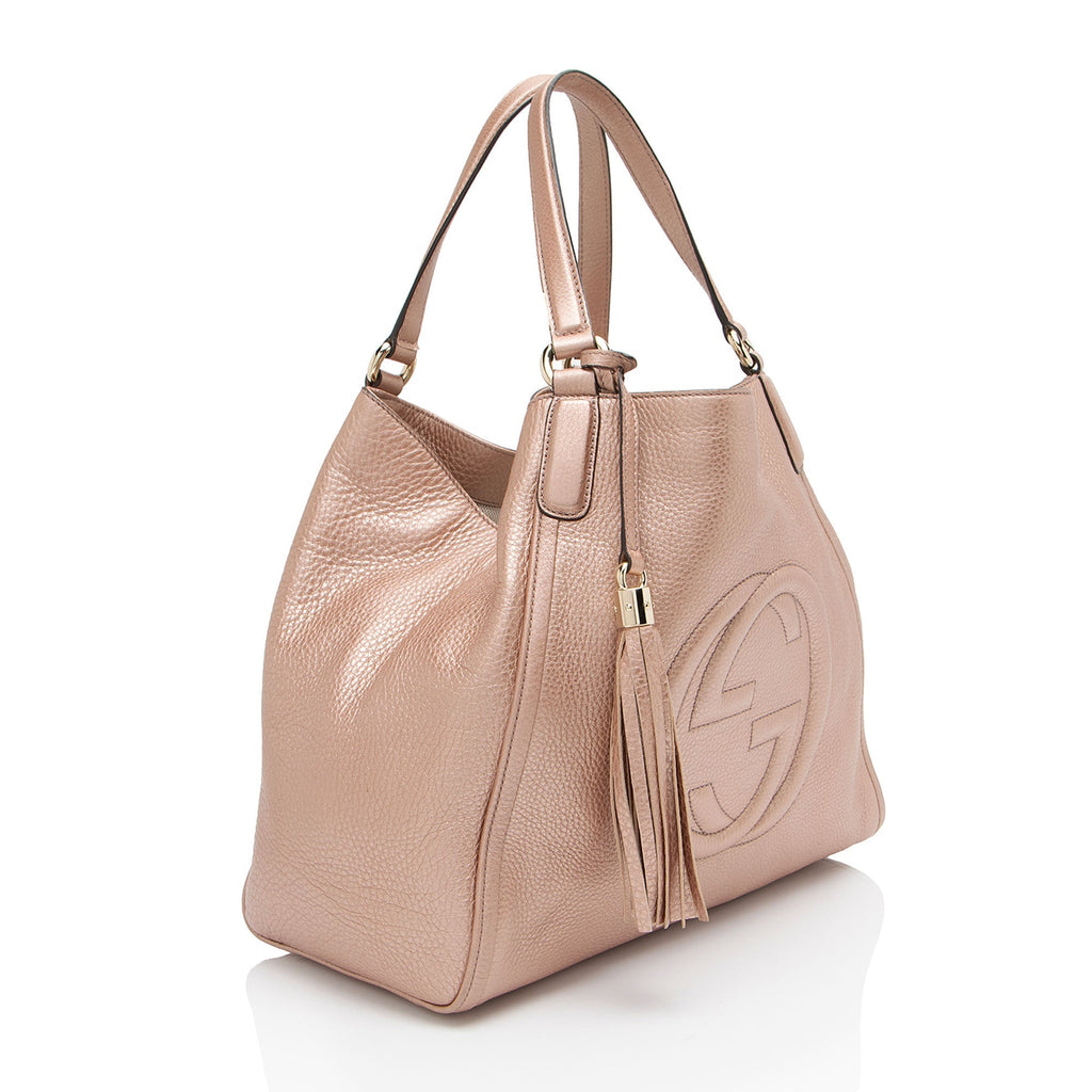Gucci Metallic Leather Soho Medium Tote