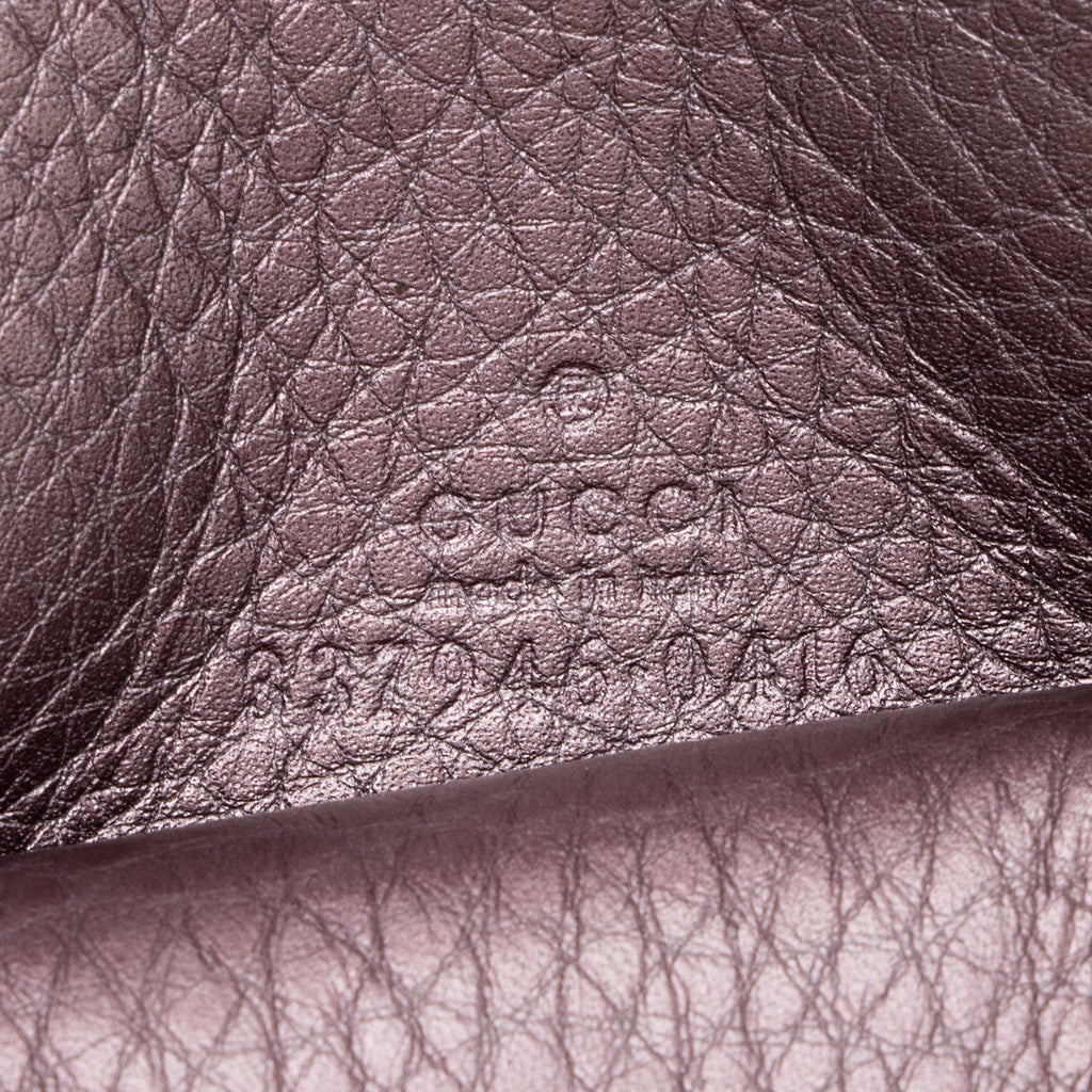 Gucci Metallic Leather Soho Round Coin Purse (SHF-jTusV4)