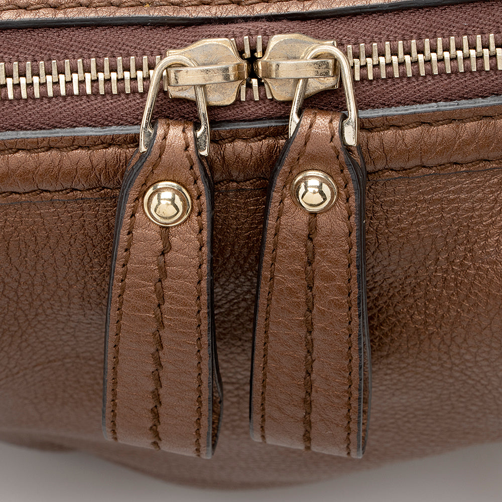 Gucci Metallic Leather Sukey Satchel (SHF-21788)