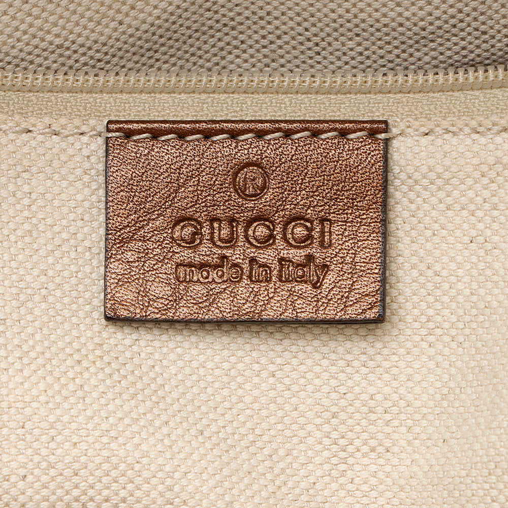 Gucci Metallic Leather Sukey Satchel (SHF-21788)