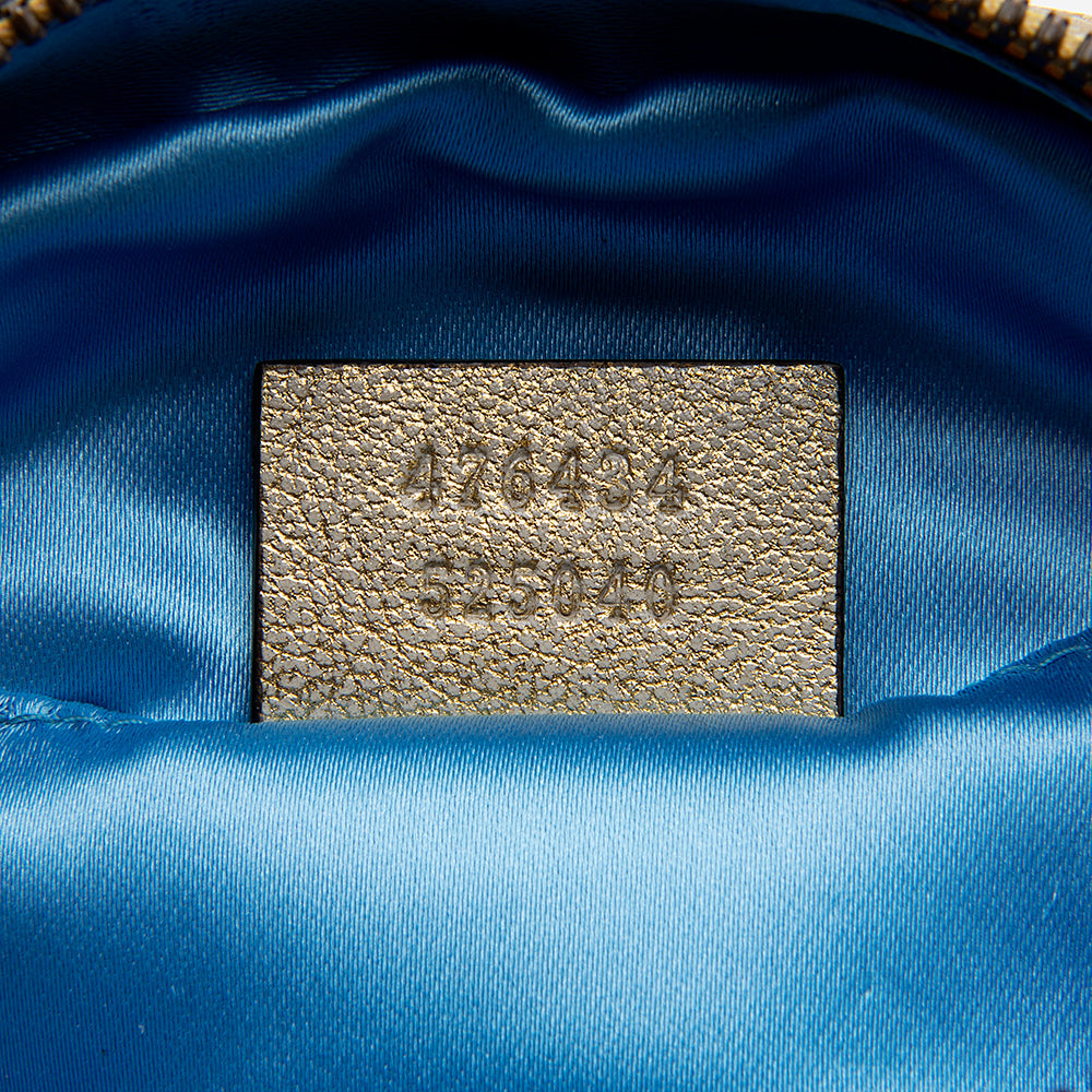 Gucci Metallic Matelasse Leather Gucci Marmont Belt Bag - Size 34 / 85 (SHF-12982)