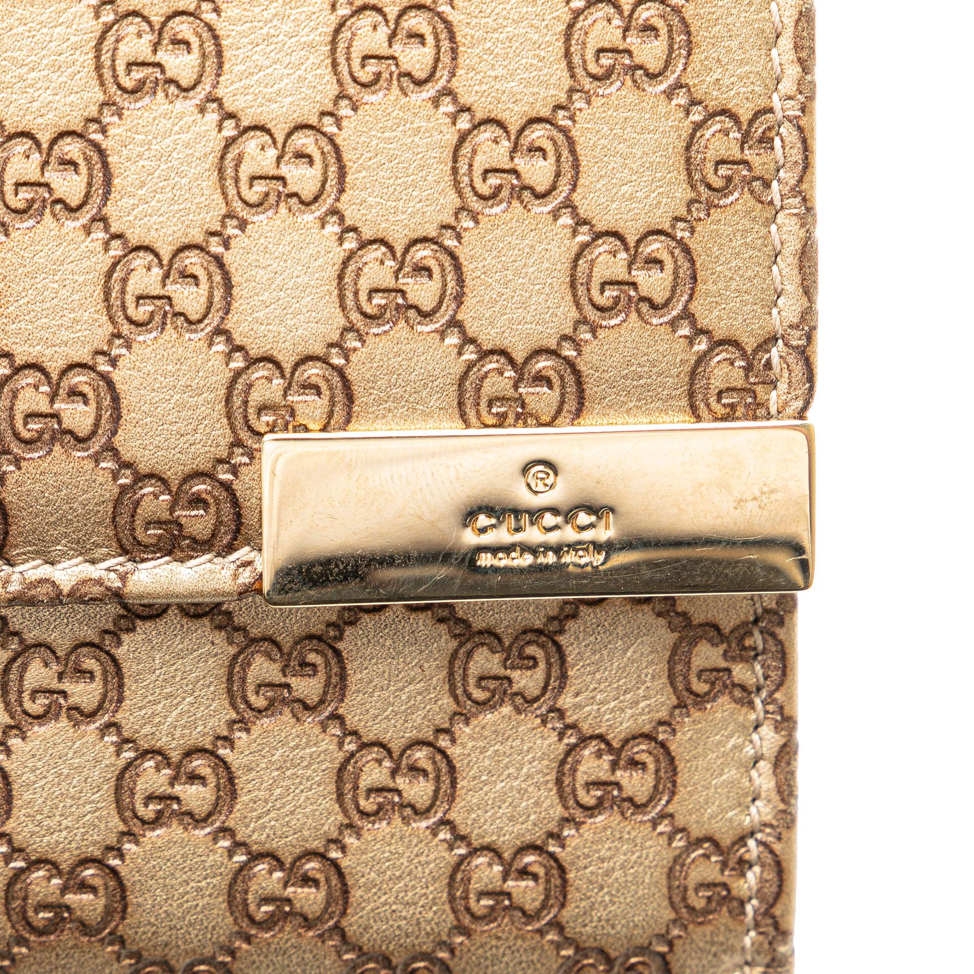 Gucci Metallic Microguccissima Dice ContinLBtal Wallet