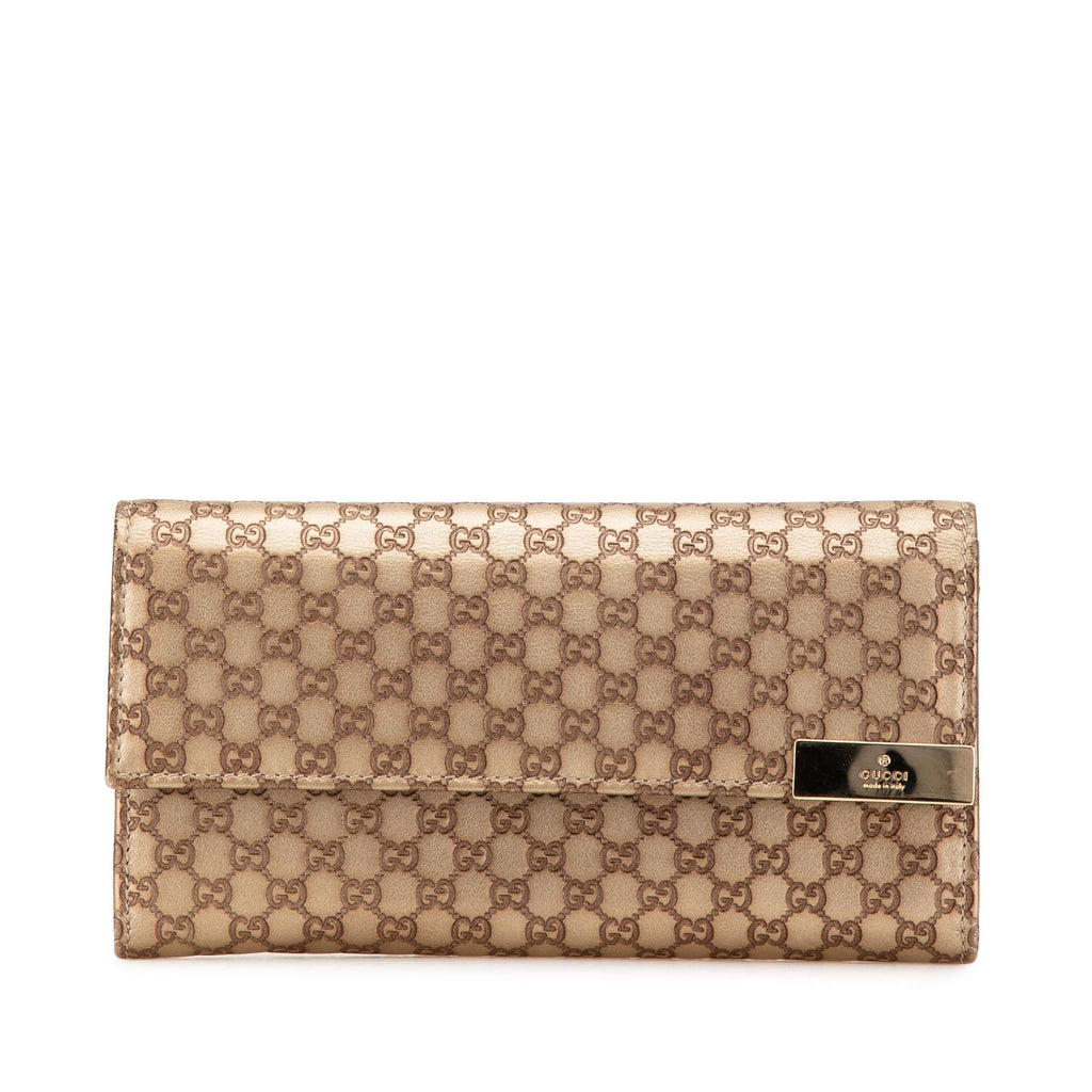 Gucci Metallic Microguccissima Dice ContinLBtal Wallet