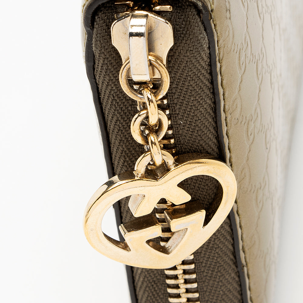 Gucci Metallic Microguccissima Zip Around Wallet (SHF-18998)