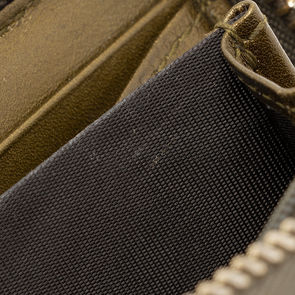 Gucci Metallic Microguccissima Zip Around Wallet (SHF-18998)