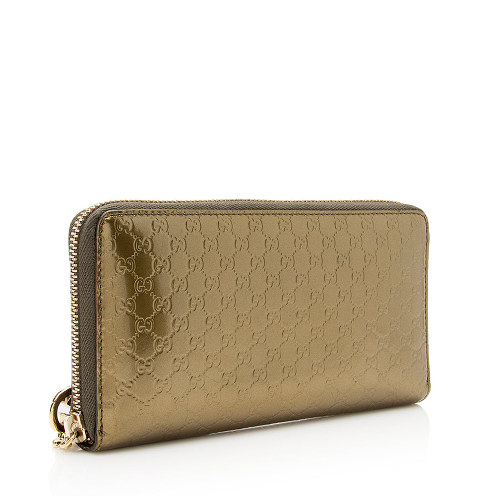 Gucci Metallic Microguccissima Zip Around Wallet (SHF-18998)