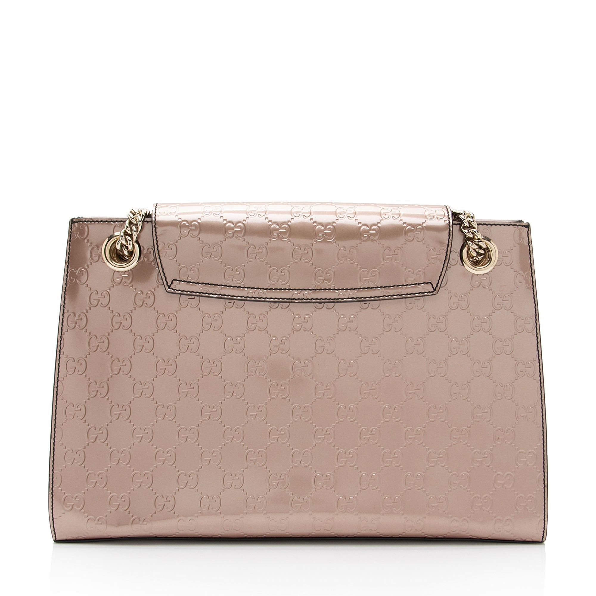 Gucci Metallic Patent Guccissima Leather Emily Large Shoulder Bag (SHF-v4gshd)