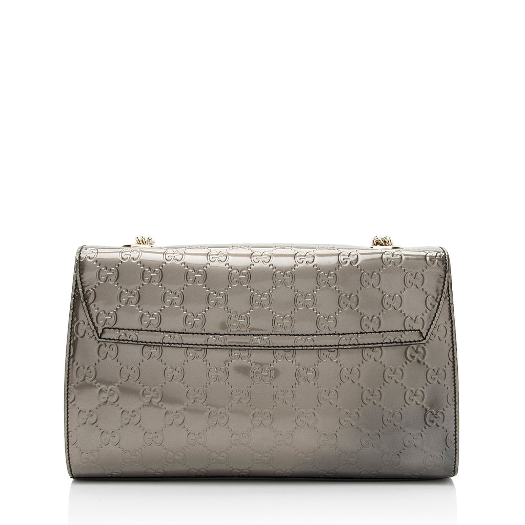 Gucci Metallic PatLBt Guccissima Leather Emily Medium Shoulder Bag
