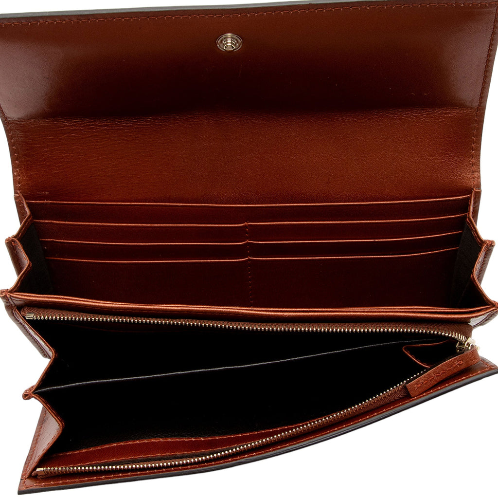 Gucci Metallic Patent Guccissima Leather Heart Logo Wallet (SHF-jwQhWg)