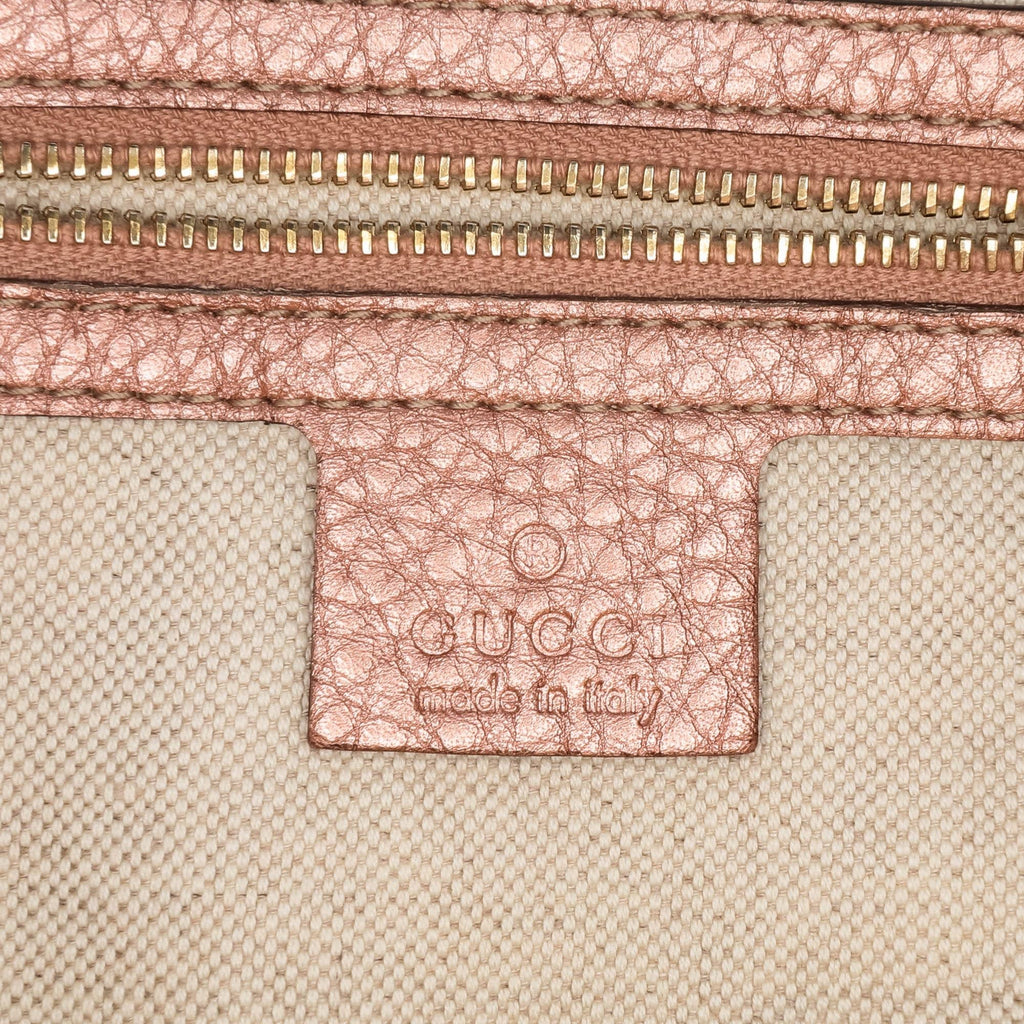 Gucci Metallic Pebbled Calfskin Bella Satchel