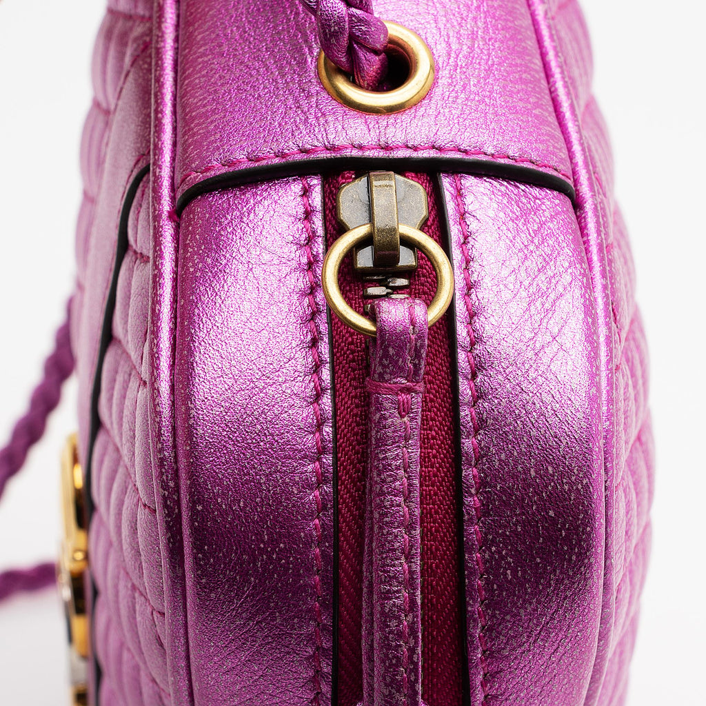 Gucci Metallic Quilted Leather Trapuntata Small Shoulder Bag