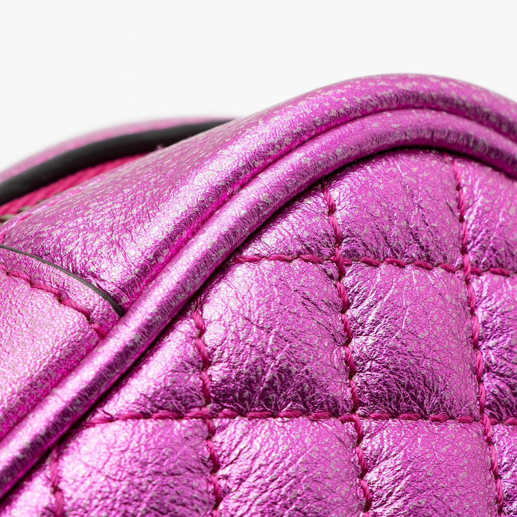 Gucci Metallic Quilted Leather Trapuntata Small Shoulder Bag