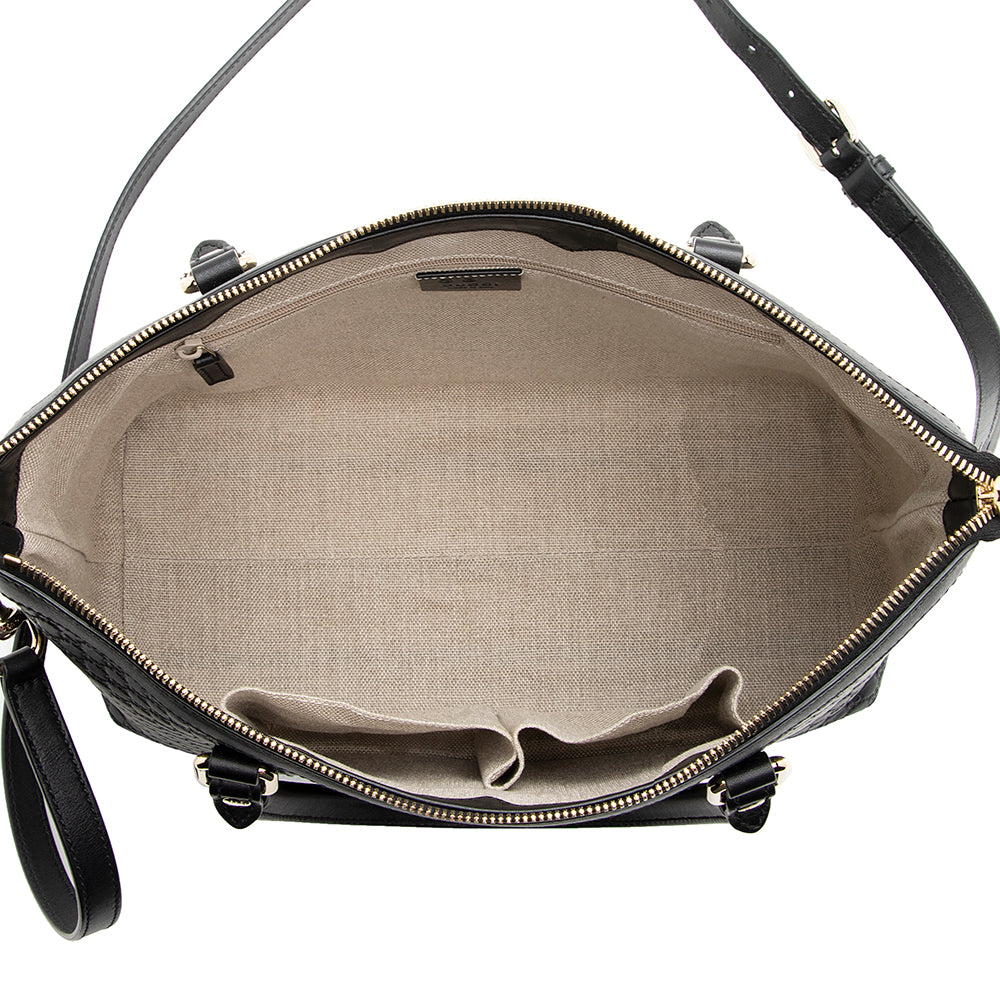 Gucci Microguccissima Leather Zip Top Tote (SHF-20350)