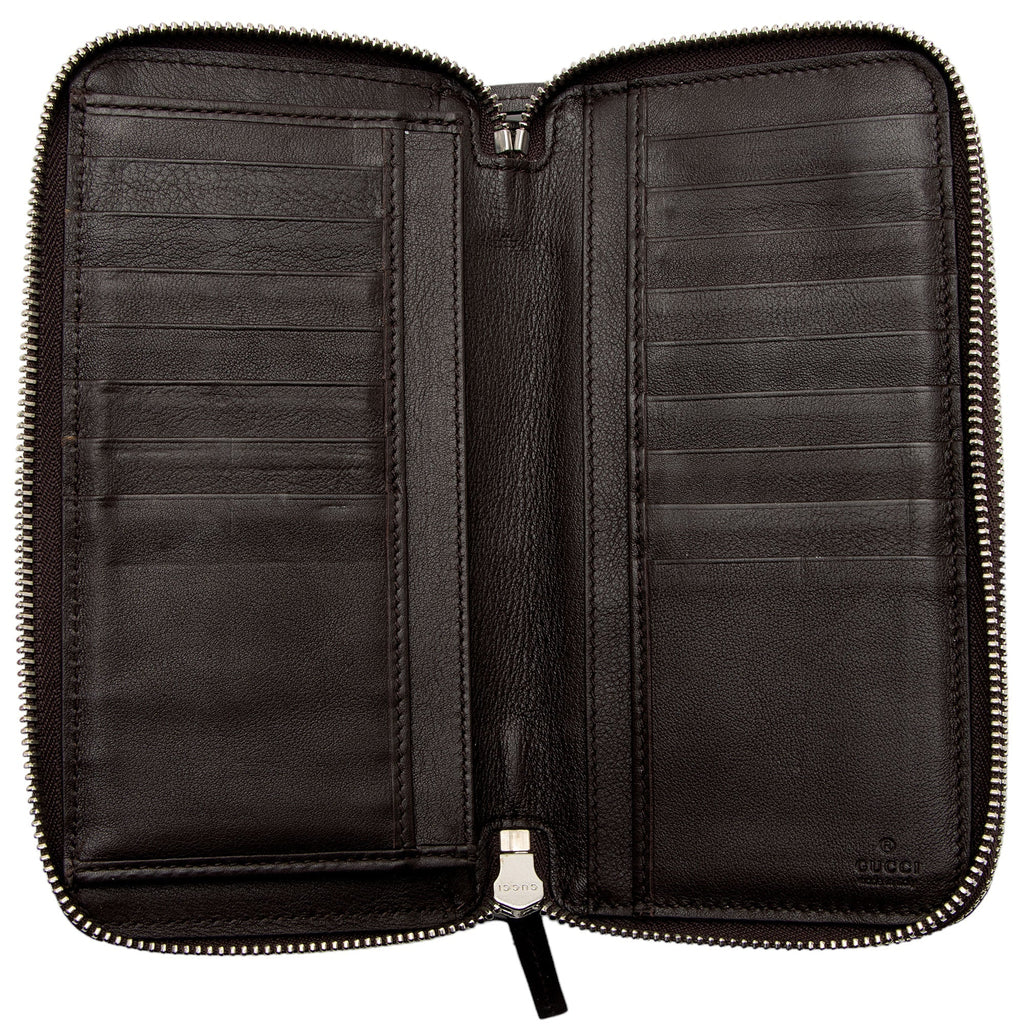 Gucci Microguccissima Leather Double Zip Around Large Organizer Wallet (SHF-EIQfg7)