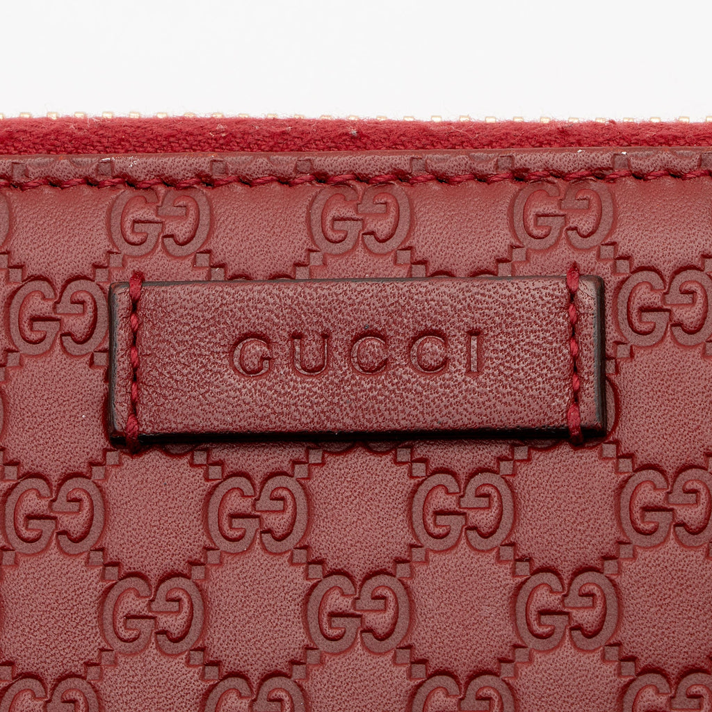 Gucci Microguccissima Leather Zip Around Compact Wallet